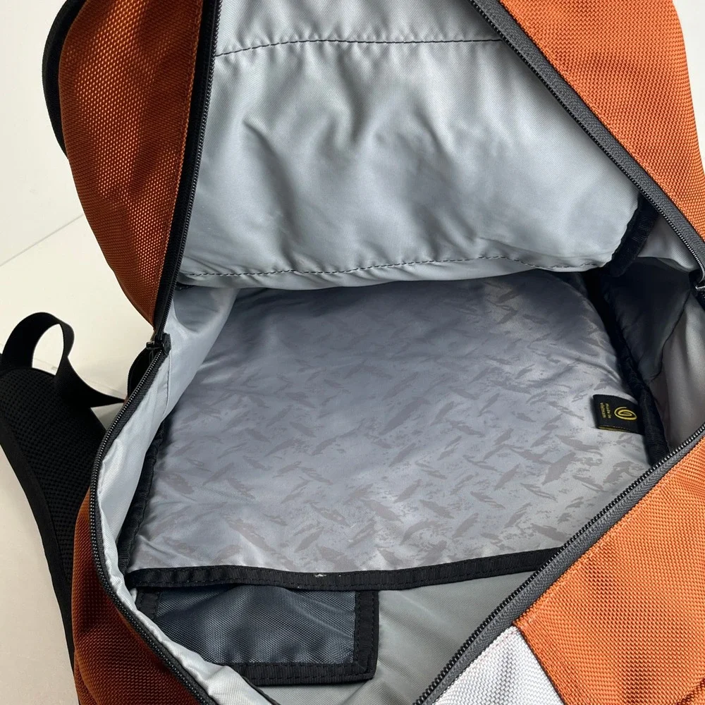 Timbuk2 Laptop Backpack Burnt Orange Silver Ballistic Nylon Tech Commuter Bag